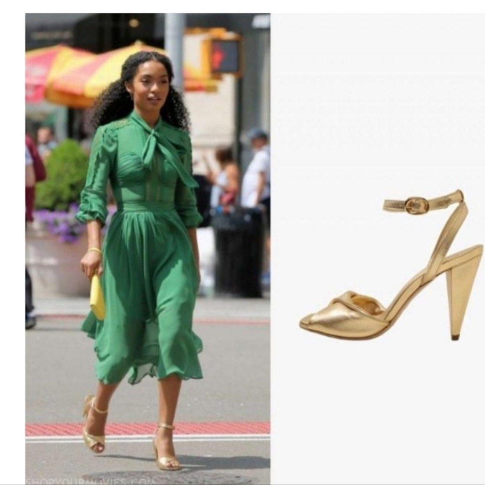 Elegant Gold Women's Slingback Heels